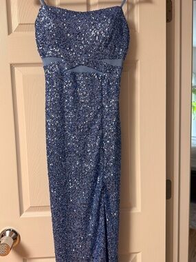 Honey and Rosie Sparkling Light Blue Sequin Gown